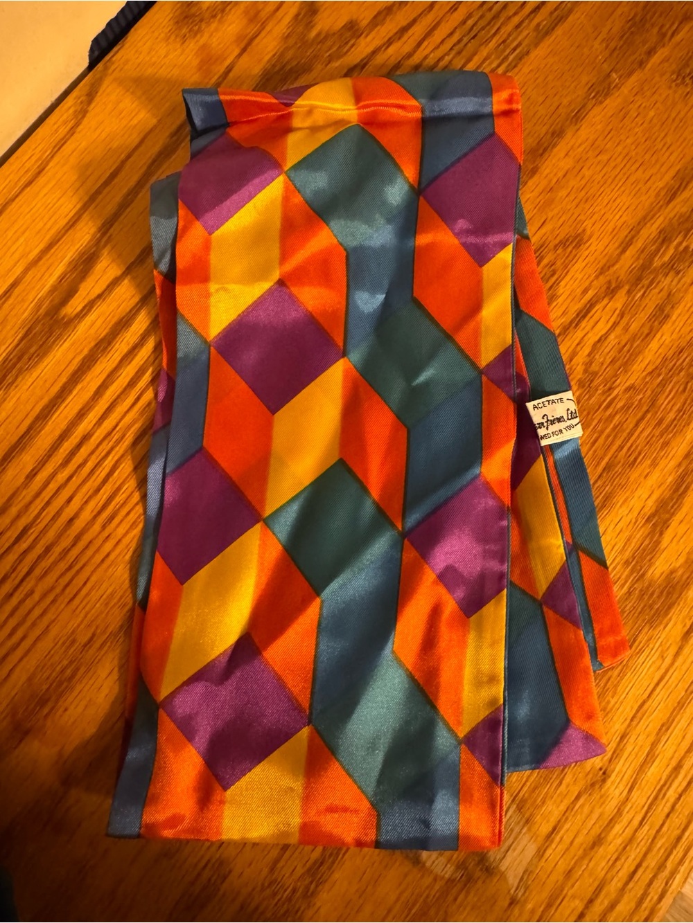 nasharr freres Vibrant Geometric Silk Scarf - Multicolor
